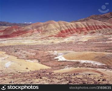 Dry Desert Landscape With Red Rocks