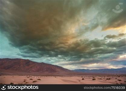 Dry Deserted landscapes in Death valley National Park, California