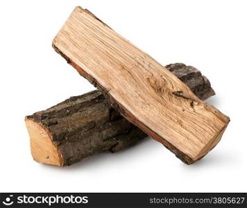 Dry firewood isolated on a white background