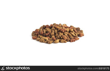 Dry food for dog and cat, isolated on white background