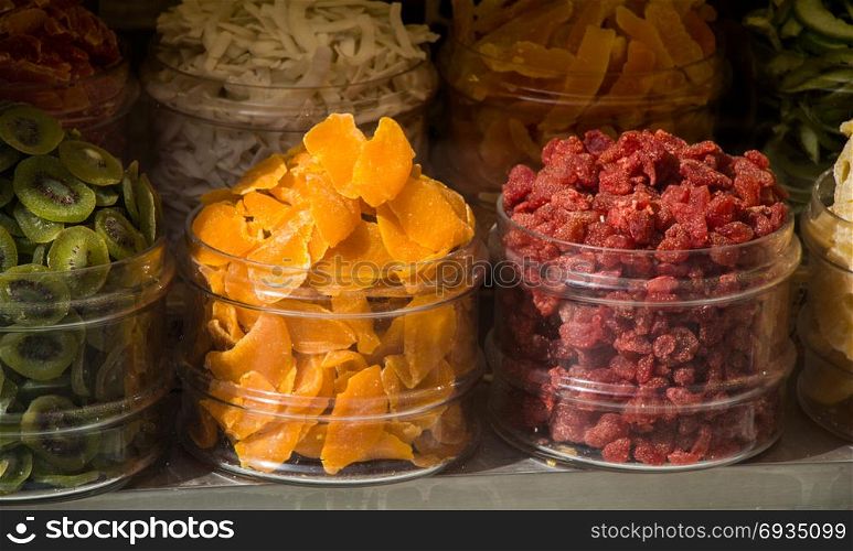 Dry fruit sell in a market place