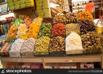 Dry fruit sell in a market place