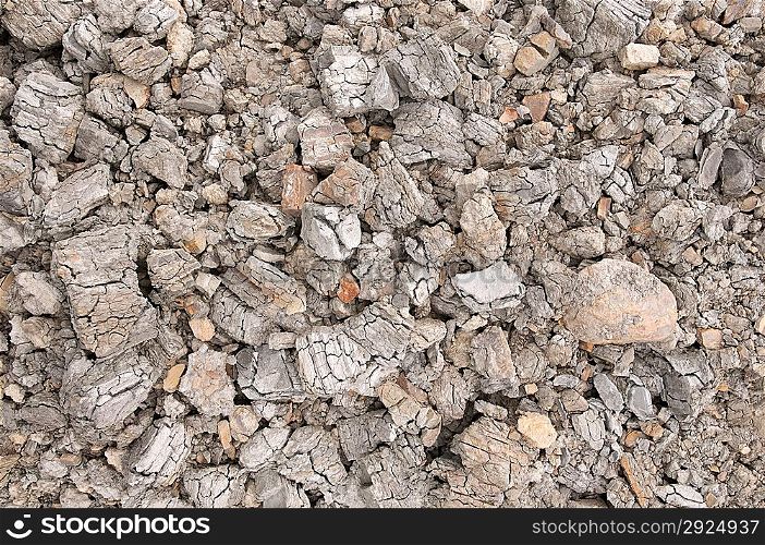 Dry ground with cracks in mountains