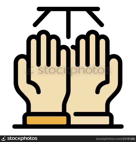 Dry hands icon. Outline dry hands vector icon color flat isolated. Dry hands icon color outline vector