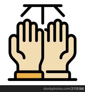 Dry hands icon. Outline dry hands vector icon color flat isolated. Dry hands icon color outline vector