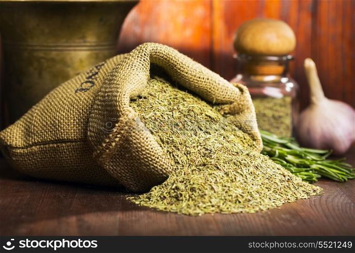 dry herbs in the sack