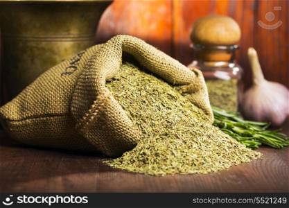 dry herbs in the sack