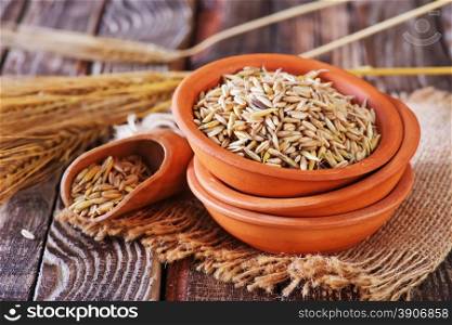 dry oat in bowl and on a table