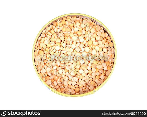dry peas on a white background
