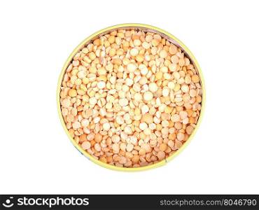 dry peas on a white background