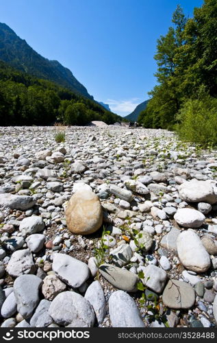 Dry River Bed in the Bavarian Alps, Germany