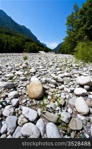 Dry River Bed in the Bavarian Alps, Germany