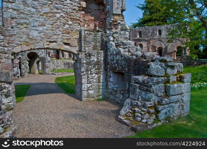 Dryburgh Abbey. part of the ruins of Dryburgh Abbey in scotland