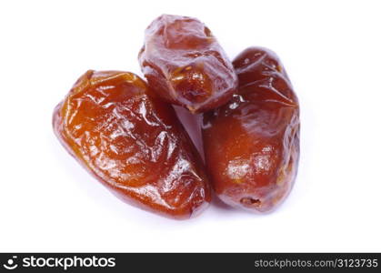 dryed dates on white background