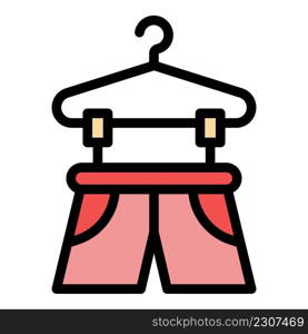 Drying pants icon. Outline drying pants vector icon color flat isolated. Drying pants icon color outline vector