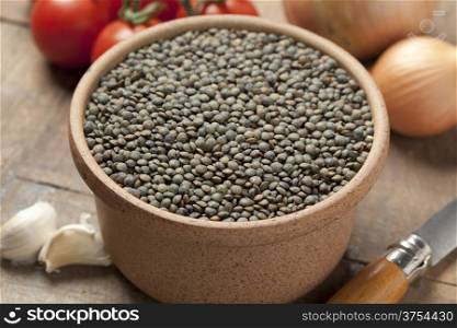 Du Puy lentils in a bowl