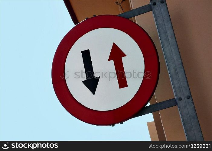 Dual direction sign-age, Spain.