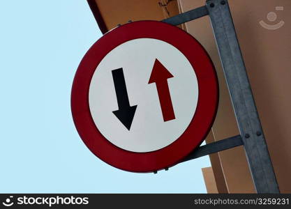 Dual direction sign-age, Spain.