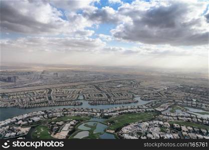 Dubai outskirts aerial view, UAE. Dubai outskirts aerial view, UAE.