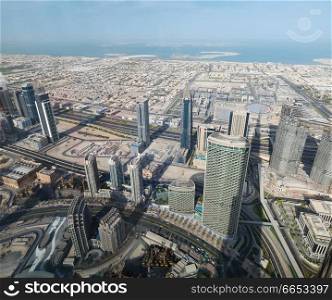 Dubai panorama from tall building