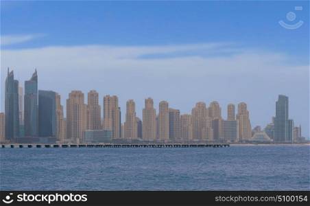 DUBAI UAE 2 FEBRUARY 2017 Panorama Dubai city. City centre, skyscrapers Sheikh Zayed Road. united arab emirates