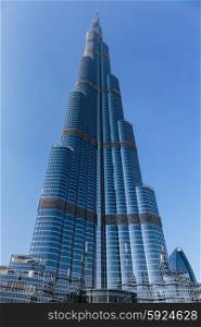 DUBAI, UAE-NOVEMBER 13, 2013: View of Burj Khalifa - the world&rsquo;s tallest tower at Downtown Burj Dubai in Dubai, UAE