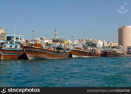 DUBAI, UAE-NOVEMBER 18: Port Said on November 18, 2012 in Dubai, UAE. The oldest commercial port of Dubai