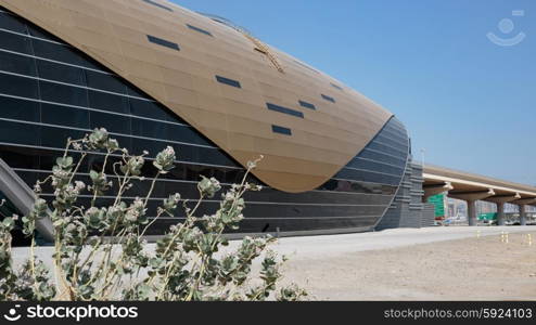 DUBAI, UAE - NOVEMBER 2: Metro subway station. Dubai Metro as world&rsquo;s longest fully automated metro network (75 km) on November 2, 2013, Dubai, UAE.