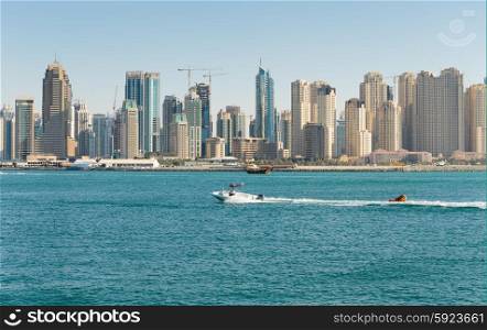 DUBAI, UAE - NOVEMBER 7: General view of the Dubai Marina, on November 7, 2013, Dubai, UAE. In the city of artificial channel length of 3 kilometers along the Persian Gulf.
