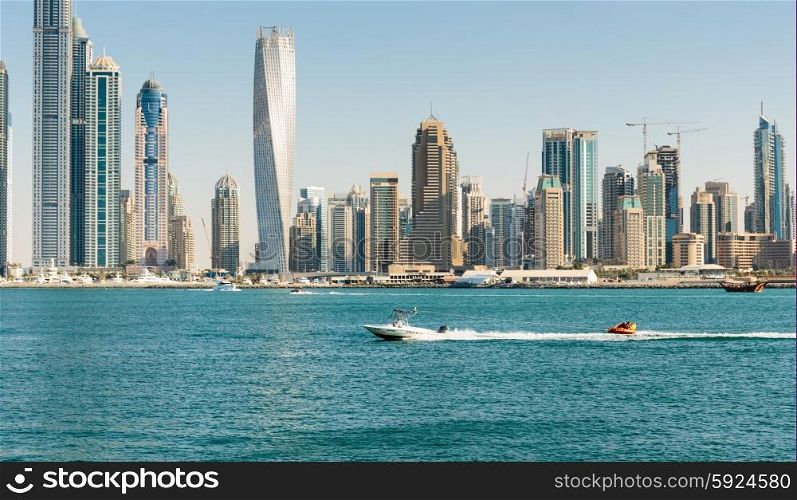DUBAI, UAE - NOVEMBER 7: General view of the Dubai Marina, on November 7, 2013, Dubai, UAE. In the city of artificial channel length of 3 kilometers along the Persian Gulf.