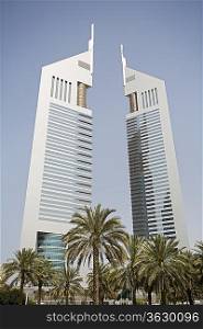 Dubai, UAE, View of Emirates Towers on Sheikh Zayed Road in Dubai