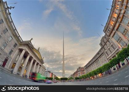 Dublin, Ireland center symbol - spire and General Post Office