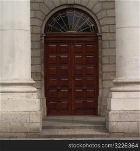 Dublin, Ireland - Entrance door of Four Courts