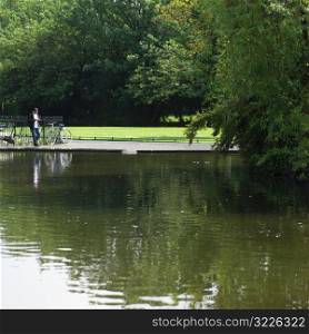 Dublin, Ireland - Park pond with trees