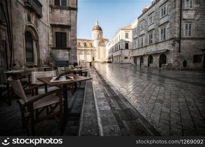 Dubrovnik Cathedral and Dubrovnik Museums in the old town of Dubrovnik , Croatia - Prominent travel destination of Croatia. Dubrovnik old town was listed as UNESCO World Heritage Sites in 1979.