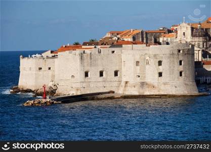 Dubrovnik Old City fortification on the Adriatic Sea in Croatia
