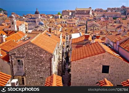 Dubrovnik rooftops and historic landmarks view, Dalmatia region of Croatia