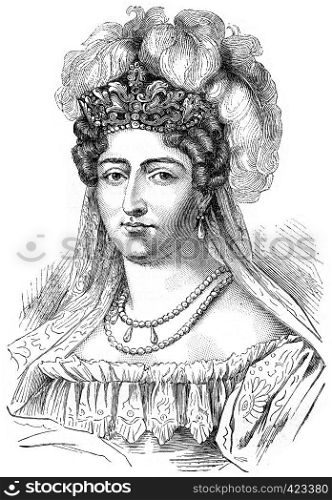 Duchess of Angouleme, vintage engraved illustration. History of France ? 1885.