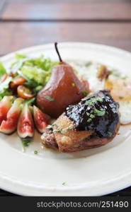 Duck confit , Roasted duck leg