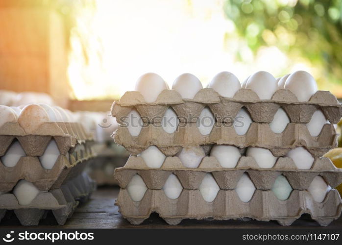 Duck egg or white egg box / produce eggs fresh from the farm organic agriculture