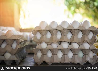 Duck egg or white egg box / produce eggs fresh from the farm organic agriculture