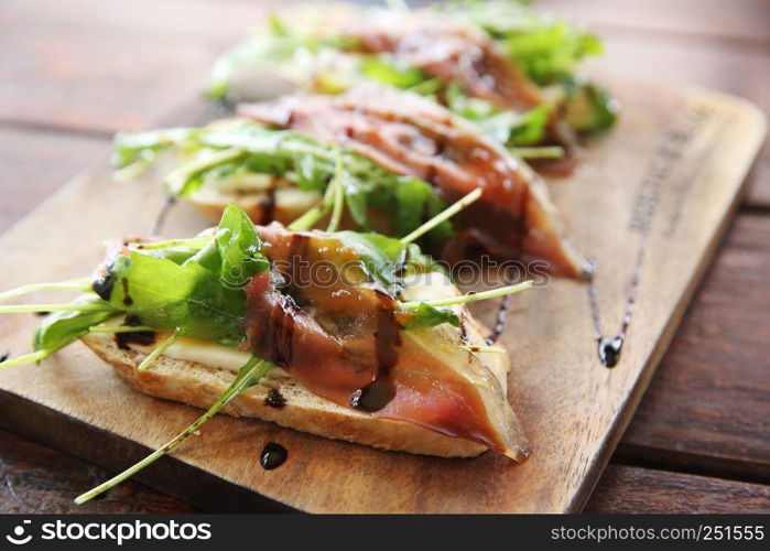 Duck prosciutto smoked duck on bread