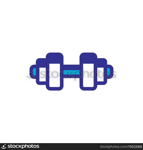 dumbell icon logo illustration, color style design