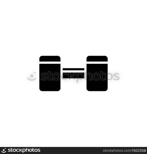 dumbell icon logo illustration, glyph style design