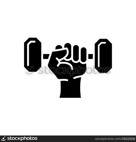 dumbell icon logo illustration, glyph style design