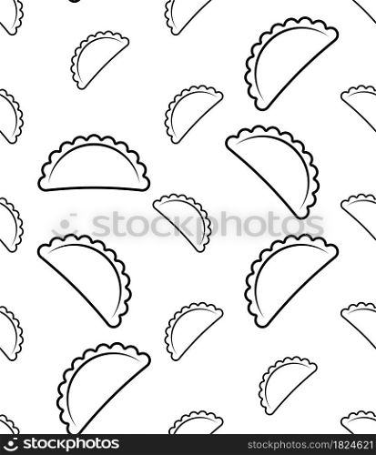 Dumpling Icon Seamless Pattern, Food Icon, Steamed Starchy Ball Of Dough Vector Art Illustration