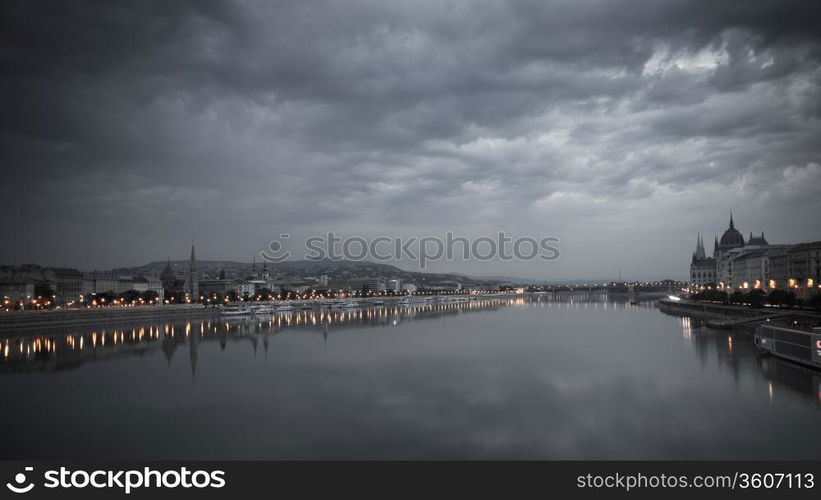 Dunabe river at night. Budapest, Hungary