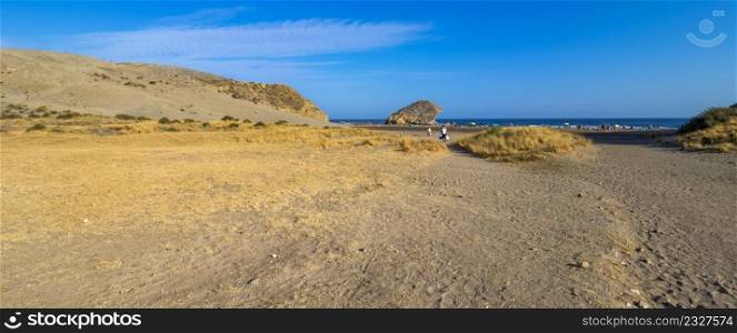 Dune of Monsul, Beach of Monsul, Cabo de Gata-Nijar Natural Park, UNESCO Biosphere Reserve, Hot Desert Climate Region, Almeria, Andalucia, Spain, Europe