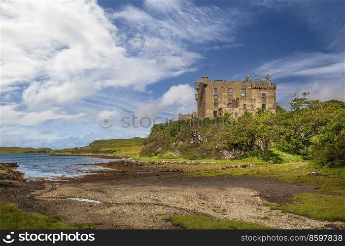 Dunvegan castle on the Isle of Skye - the seat of the MacLeod of MacLeod, Scotland. Dunvegan castle on the Isle of Skye, Scotland