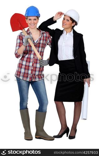 duo of women in men&acute;s jobs